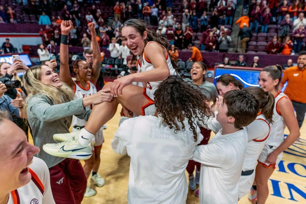 Georgia Amoore's Triple-Double Excels No. 9 Virginia Tech Past Nebraska